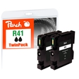 Peach Doppelpack Tintenpatrone schwarz kompatibel zu Ricoh GC41K*2