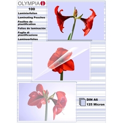Olympia Laminierfolien DIN A6 - 100 Stück, 125 mic
