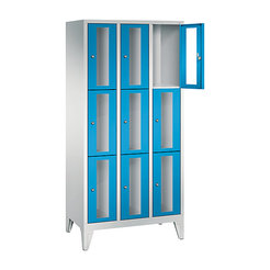 CP CLASSIC Fächerschrank, Fachhöhe 510 mm, mit Füßen, 9 Fächer, Breite 900 mm Tür lichtblau