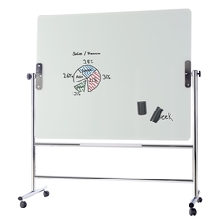 BI-OFFICE GQR0350 - Drehbare Glastafel, magnetisch, 120x90 cm, Weiß