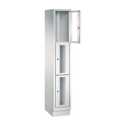 CP CLASSIC Fächerschrank, Fachhöhe 510 mm, mit Sockel, 3 Fächer, Breite 320 mm Tür lichtgrau