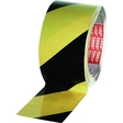 tesa® Warnband, diagonal gestreift, selbstklebend, 50 mm x 25 m, schwarz/gelb