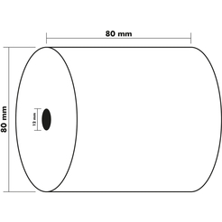 Thermorolle für Kassen 80x80mm, 1-lagig 550g/m2, BPA-frei