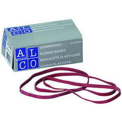 ALCO Gummiband, Schachtel klein, Schnittbreite: 10 mm, Flachmaß: 150 mm, rot (50 g)