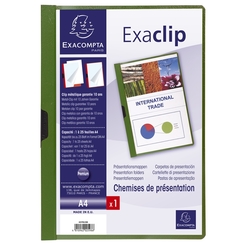 EXACOMPTA 437815B - Klemmappe aus PVC mit Exaclip, Kapazität 30 Blatt, für DIN A4, Grün