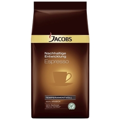 JACOBS Espresso Nachhaltige Entwicklung, koffeinhaltig, ganze Bohne (1 kg)