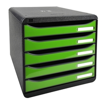 EXACOMPTA Bürobox iDERAMA/3097295D B 27,8 x H 27,1x T 34,7cm sw/glossy apfelgrün