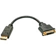 LINDY® Adapter, DP/DVI-D - Stecker/Buchse, Länge: 0,15 m, schwarz