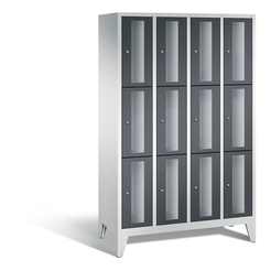 CP CLASSIC Fächerschrank, Fachhöhe 510 mm, mit Füßen, 12 Fächer, Breite 1190 mm Tür schwarzgrau