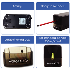 ACROPAQ S100 - Elektrische Spitzmaschine für Stiftdurchmesser bis 8mm, schwarz