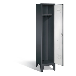 C+P Garderobenschrank Classic, H1850xB420xT500mm Korpus: Schwarzgrau Türen: Lichtgrau Abteil: 1 Abteilbreite: 400mm