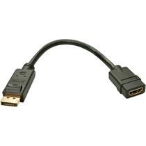 LINDY® Verbindungskabel, DP/HDMI™ - Stecker/Buchse, schwarz