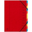 Ordnungsmappe, Fächermappe Karton, 12 Fächer, rot,