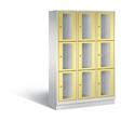 CP CLASSIC Fächerschrank, Fachhöhe 510 mm, mit Sockel, 9 Fächer, Breite 1200 mm Tür schwefelgelb