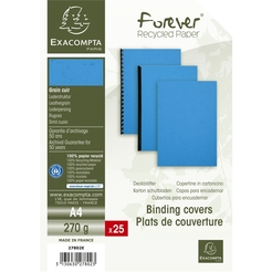 EXACOMPTA 27802E - 25 Packung Einbanddeckel, Evercover 270g/qm, Lederprägung, für DIN A4 Format.