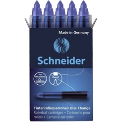 Schneider Rollerpatrone One Change -0,6 mm, blau (dokumentenecht), 5er Schachtel