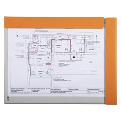 Magnetisches Klemmbrett mit Kunststoffbezug für A4 - Orange