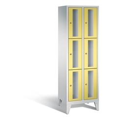 CP CLASSIC Fächerschrank, Fachhöhe 510 mm, mit Füßen, 6 Fächer, Breite 610 mm Tür schwefelgelb