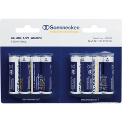 Soennecken Batterie 80003 Mignon AA LR6 1,5 V 8 St./Pack