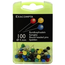 EXACOMPTA Rundkopfnadeln/14345E 4mm SLänge 15mm sortiert Inhalt 100 Stück