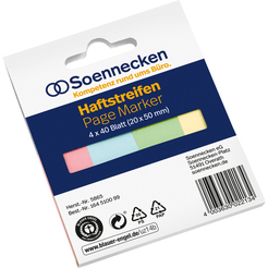 Soennecken Haftstreifen 5865 RC 20x50mm 40Bl. sort. 4 St./Pack.