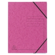 Eckspannmappe mit Gummizug, ohne Klappen, Colorspan-Karton 355g/m2, A4 - Rosa