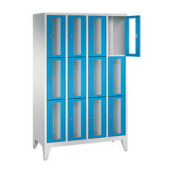 CP CLASSIC Fächerschrank, Fachhöhe 510 mm, mit Füßen, 12 Fächer, Breite 1190 mm Tür lichtblau