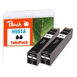 Peach Doppelpack Tintenpatrone schwarz kompatibel zu HP No. 981A, J3M71A