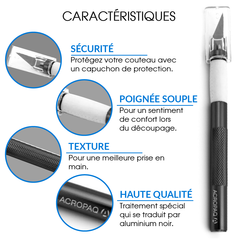 ACROPAQ AK001 - Metall Skalpell Cutter - Bastelmesser