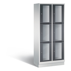 CP CLASSIC Fächerschrank, Fachhöhe 510 mm, mit Sockel, 6 Fächer, Breite 810 mm Tür schwarzgrau