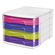 Ellypse by Cep Schubladenbox Ellypse - A4, 4 halboffene Schubladen, weiß/pink-,