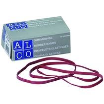 ALCO Gummibänder im Karton/750, rot, 130x4, Inh. 50g