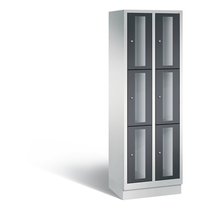 CP CLASSIC Fächerschrank, Fachhöhe 510 mm, mit Sockel, 6 Fächer, Breite 610 mm Tür schwarzgrau