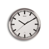 Wanduhr MAULpilot, Ø 30 cm, Funkuhr, aluminium