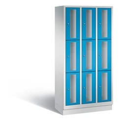 CP CLASSIC Fächerschrank, Fachhöhe 510 mm, mit Sockel, 9 Fächer, Breite 900 mm Tür lichtblau