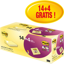 Post-it Haftnotiz Super Sticky 654-P14CY+4SSCY gelb 18 St./Pack.