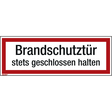 Hinweisschild Brandschutztür 297x105mm Folie