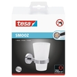 tesa® Zahnbecherhalter - Metall chrom/Glas satiniert