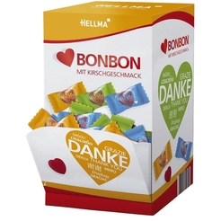 HELLMA Herz-Bonbons /70000149, Kirschgeschmack,"DANKE" Aufdruck, 3,4 g, Inh. 200