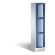 CP CLASSIC Fächerschrank, Fachhöhe 510 mm, mit Sockel, 3 Fächer, Breite 420 mm Tür enzianblau