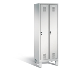 CP Garderobenschrank mit Kunststoff-Füßen - Abteilbreite 300 mm, HxBxT 1850 x 600 x 500 mm - lichtgrau