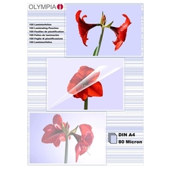 Olympia Laminierfolien DIN A4 - 100 Stück, 80 mic