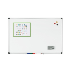 BI-OFFICE MA0707170 - Magnetisches Whiteboard Maya mit Aluminiumrahmen, lackierter Stahl, 180x90 cm, Weiß