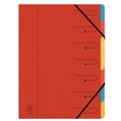 Ordnungsmappe, Fächermappe Karton, 5-7 Fächer, rot,