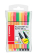 Fineliner / Premium-Filzstift STABILO® point 88® Mini / Pen 68 Etui "Neon"