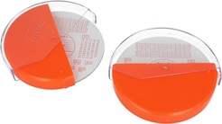 HAUG Tachoscheibenbehälter, Ø 12cm, Kunststoff, glänzend, transparent / orange