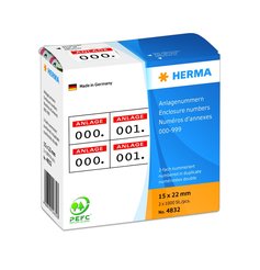 HERMA Anlage-Etiketten, Anlagenummern 2-fach