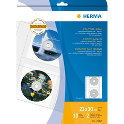 HERMA CD-, DVD-Aufbewahrung, CD-Hüllen aus transparenter Folie
