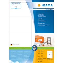 HERMA PREMIUM A4 Etiketten 100 Blatt / Packung