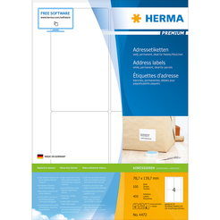 HERMA PREMIUM A4 Etiketten 100 Blatt / Packung